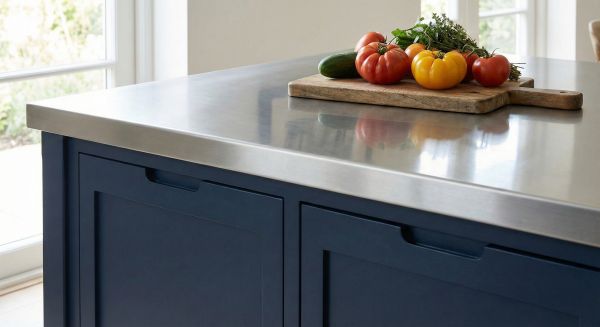 Edelstahl Arbeitsplatten-Abdeckung 1,0 mm K240 geschliffen – Hygienische Küchenabdeckung aus Edelstahl